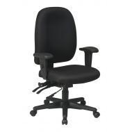 Office Star Contour Molded Fabric Seat and High Back Ergonomic Chair with Seat Slider, Height Adjustment, and Adjustable Padded Arms, Black