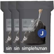 simplehuman Code J Odorsorb Custom Fit Drawstring Odor Absorbing Trash Bags in Dispenser Packs, 60 Count, 30-45 Liter / 8-12 Gallon