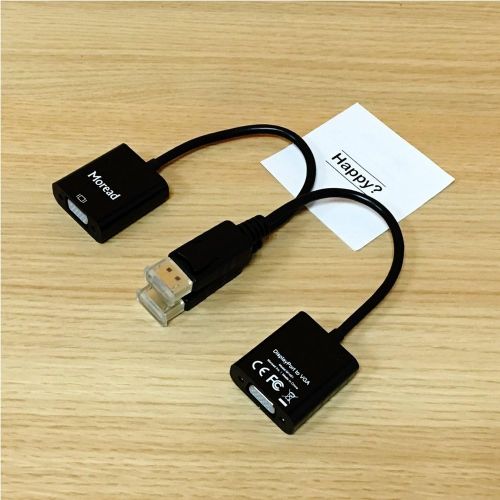  Moread DisplayPort (DP) to VGA Adapter, 2 Pack, Gold-Plated Display Port to VGA Adapter (Male to Female) Compatible with Computer, Desktop, Laptop, PC, Monitor, Projector, HDTV - B