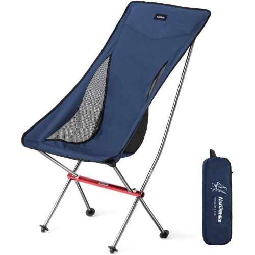  Naturehike Lightweight High Back Folding Camping Chair Portable Compact Heavy Duty 300lbs for Adults, Hiking, Outdoor Camp, Backpacking, Festival, Travel, Beach, Picnic, Fishing wi