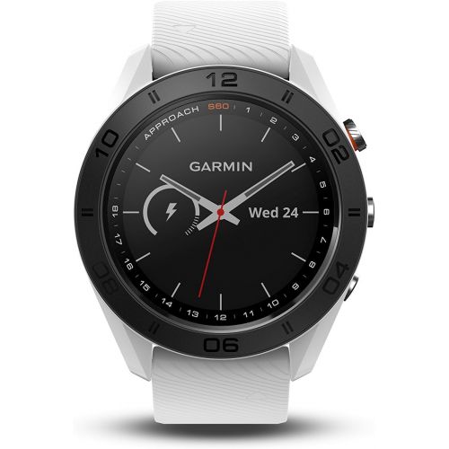 가민 [아마존베스트]Garmin Approach S60, Premium GPS Golf Watch with Touchscreen Display and Full Color CourseView Mapping, White w/ Silicone Band