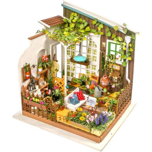  Rolife Dollhouse DIY Miniature Set-Model Building Kit-Self Assembly Construction Fairy Playset-Home Decor-Christmas Birthday Gifts for Boys Girls Women Friends (Millers Garden)