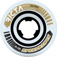 Ricta Wheels Speedrings Slim White/Gold Skateboard Wheels - 52mm 99a (Set of 4)