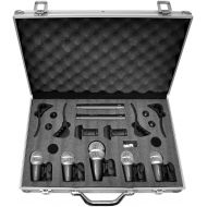 PYLE-PRO Pyle 7-Piece Wired Dynamic Kit-Kick Bass, Tom/Snare & Cymbals Microphone Set-for Drums, Vocal, Other Instrument-Complete with Thread Clip, Inserts, Mics Holder & Case-PDKM