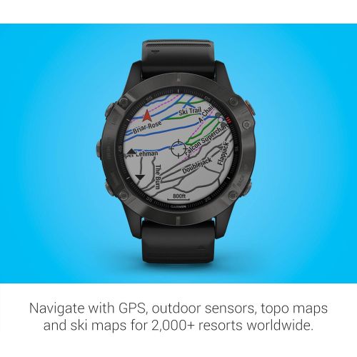 가민 [아마존베스트]Garmin fenix 6 Sapphire, Premium Multisport GPS Watch, Features Mapping, Music, Grade-Adjusted Pace Guidance and Pulse Ox Sensors, Carbon Gray DLC with Black Band