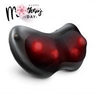 Naipo [Mothers Day] Massage Pillow Neck Back Massager with Heat, Shiatsu Deep Kneading for Shoulder Leg Foot and Full Body Pain Relief, Stress Relax at Home Office and Car - Black