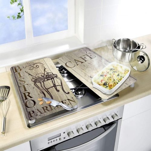  [아마존베스트]Wenko 2521310100 Universal cover plates Bistro set of 2, for all types of cookers, Glass Tempered glass, 30 x 1.84.5 x 52 cm, Multicoloured