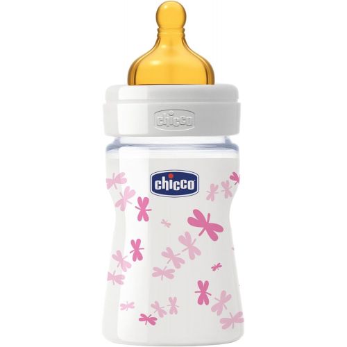 치코 Chicco Girl 00020710100000 Welfare Glass Regular Natural Flow Bottle, Pink, 150 ml