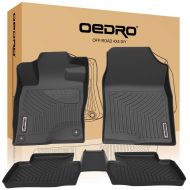 OEdRo oEdRo Floor Mats Fit for 2016-2019 Honda Civic Sedan/Civic Hatchback/Civic Type R, Unique Black TPE All-Weather Guard Includes 1st and 2nd Row: Front, Rear, Full Set Liners