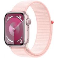 Apple Watch Series 9 [GPS 41mm] Smartwatch with Pink Aluminum Case with Light Pink Sport Loop One Size. Fitness Tracker, ECG Apps, Always-On Retina Display, Carbon Neutral