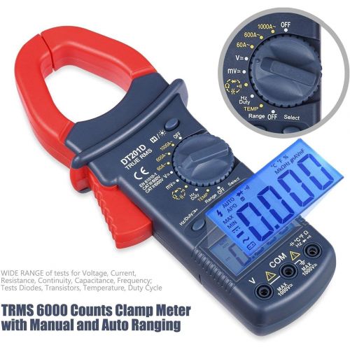  [아마존베스트]AstroAI Clamp Meter Multimeter Test Leads Kit | TRMS 6000 Counts Multimeter Volt Amp Ohm Meter Multimeter Test Leads Kit