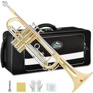 EASTROCK Bb Trumpet Standard Trumpet Set with Carrying Case,Gloves, 7C Mouthpiece, Cleaning Kit, Tuning Rod (Phosphor Copper/Cupronickel/Brass)