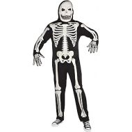 Party City Glow-in-The-Dark Skeleton Halloween Costume for Men, Plus Size, Includes Jumpsuit, Hood and Gloves