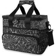 ALAZA Halloween White and Black Spider Web Large Cooler Lunch Bag, Waterproof Cooler Bag for Camping, Picnic, BBQ, Family Outdoor Activities