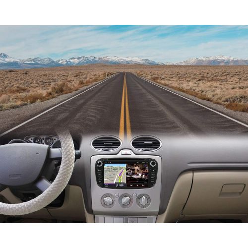  YUNTX Android 10 Car Radio Compatible Avec Mondeo/S max/Focus/C max/Connect/Galaxy GPS 2 Din Camera Arriere et Canbus Free Soutien DAB +/Commande au Volant/4G/WiFi/Bluetooth/