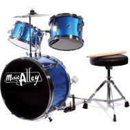 [아마존베스트]Music Alley 3 Piece Kids Drum Set with Throne, Cymbal, Pedal & Drumsticks, Blue, (DBJK02)