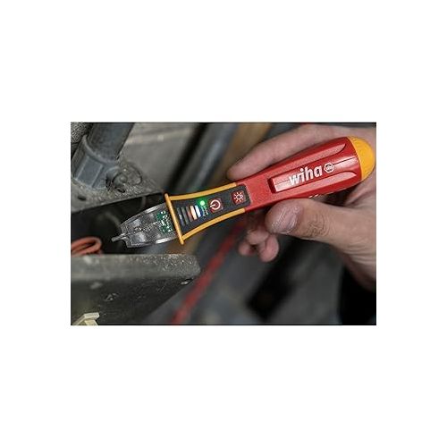  Wiha Non-Contact Voltage Tester Category IV 12-1000V AC with Flash Light - 25506, Red