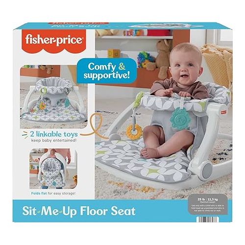 피셔프라이스 Fisher-Price Baby Portable Chair Sit-Me-Up Floor Seat with Developmental Toys & Machine Washable Seat Pad, Starlight Bursts