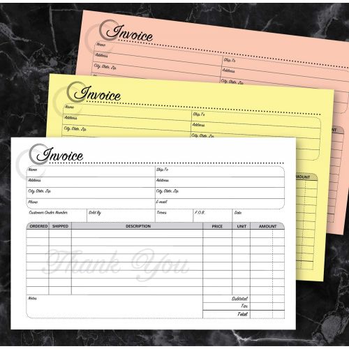  Cosco Service Invoice Form Book with Slip, Artistic, 5 3/8 x 8 1/2, 3-Part, 50 Sets (074008)