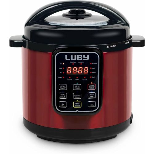  Luby Electric Pressure Cooker 6 Qt,16 Smart Programmable,Slow Cooker Yogurt Maker Rice Cooker Saute Steamer Egg Cooker Sous Vide Warmer,Red (GT606)