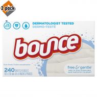 Bounce Fabric Softener Sheets, Free & Gentle, 240 Count, 2 Pack