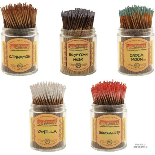  인센스스틱 Wildberry Short Incense Sticks - Set of 5 Autumn Fragrances - Cinnamon, Egyptian Musk, India Moon, Sensuality, Vanilla (Pack of 100 Each, Total 500 Sticks)