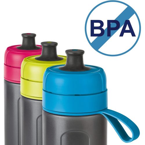  BRITA Active Lime Water Filter Bottle Durable Sports Water Bottle with Water Filter for Travelling Made of BPA-Free Plastic - Squeezable