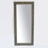 Design MIX Fixture Inlay Black Floral Full-Length Mirror