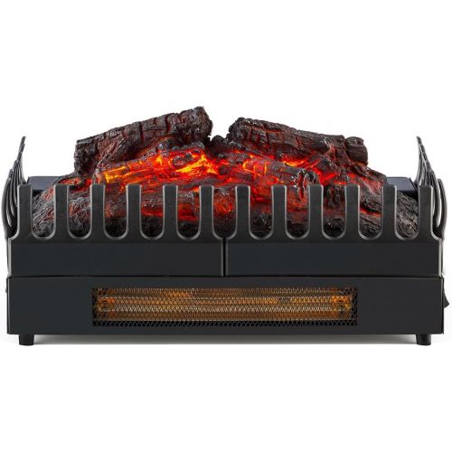  KLARSTEIN Kamini Electric Fireplace - Fireplace Insert, Glowing Logs, 1000 & 1500 Watts, 2 Watts LED, No Soots, Easy Cleaning, Heat Function, Flame Illusion, Romantic Atmosphere, B