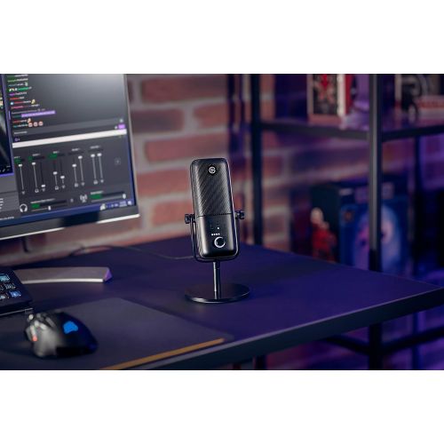  Elgato Wave:3 Premium USB Condenser Microphone and Digital Mixer for Streaming, Recording, Podcasting - Clipguard, Capacitive Mute, Plug & Play for PC / Mac