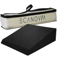 Scandvia XL Memory Foam Wedge Pillow with Large, Soft Linen Cover - 8 Wider Than Most Sold