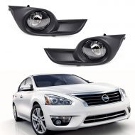 iJDMTOY Complete Set Fog Lights Foglamps w/ H11 Halogen Bulbs, Wiring & On/Off Switch For 2013-2015 Nissan Altima