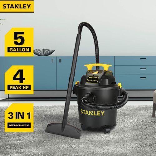 스텐리 Stanley SL18115P Wet/Dry Vacuum, 5 Gallon, 4 Horsepower, 4.0 HP AC, Black