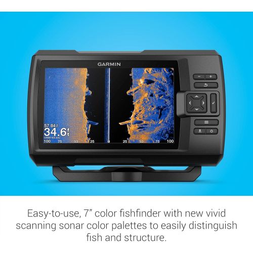 가민 Garmin Striker Vivid 7sv, Easy-to-Use 7-inch Color Fishfinder and Sonar Transducer, Vivid Scanning Sonar Color Palettes (010-02553-00)