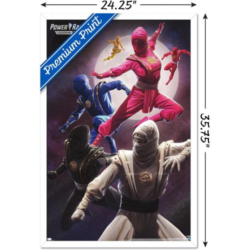  Trends International Power Rangers-Ninja Wall Poster, 22.375 x 34, White Framed Version