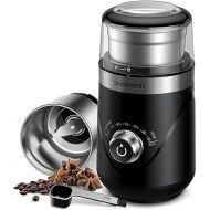 SHARDOR Adjustable Coffee Bean Grinder Electric, Herb/Spice Grinder, Espresso Grinder with 1 Removable Stainless Steel Bowl, Black
