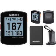 Bushnell Phantom 2 (Black) GPS Golf Handheld Power Bundle with PlayBetter Portable Charger Distance Rangefinder Device Built-in Magnetic Mount, 38,000+ Courses, Accurate Distances
