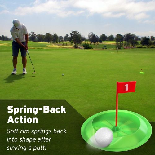  GoSports Pure Putt Challenge Mini Golf Game - Build Your Own Course at Home, The Office or On The Green - Includes 9 Holes, 4 Balls, Dry-Erase Scorecard & Rules
