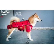 Unknown HOT! Made-to-Order Japanese Style Handmade Dog Costumes Samurai Armor for Dog Fashion Cosplay for Medium Dog Made from Genuine Leather