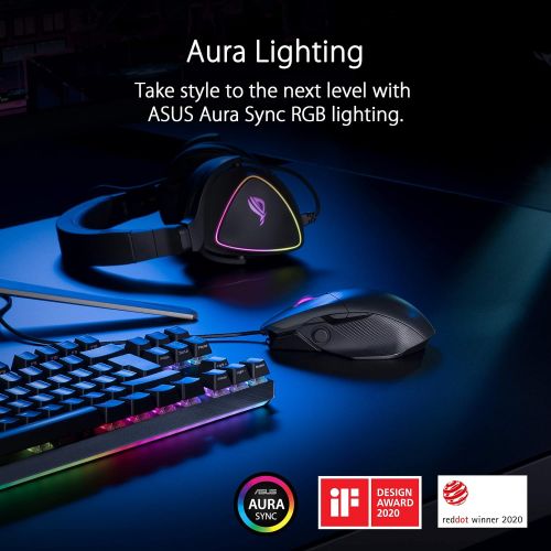 아수스 ASUS Optical Gaming Mouse - ROG Chakram Core Wired Gaming Mouse Programmable Joystick, 16000 dpi Sensor, Push-fit Switch Sockets Design, Adjustable Mice Weight, Stealth Button, RGB
