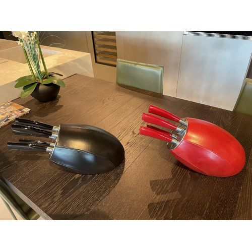  Berkel Elegance Sense Red 5 pc Knife Block/Red Knife Block / 5 Set of Knives Included/Set of knives for different uses/Designed so that you always have the perfect knife/Elegant Kn