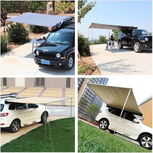  AMPERSAND SHOPS 8 Feet 2 Inches x 7 Feet 8 Inches Retractable Portable Camping SUV Vehicle Automobile Sun Shade Shelter Side Awning Attachment 62 sq. ft