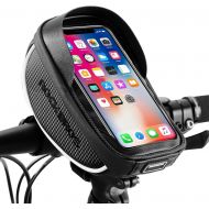 ROCKBROS Bike Phone Mount Bag Bike Front Frame Handlebar Bag Waterproof Bike Phone Holder Case Bicycle Accessories Pouch Sensitive Touch Screen Compatible with iPhone 11 XS Max XR
