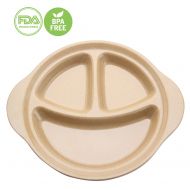 HUSKSWARE Eco-Friendly Divided Plates BPA Free for Children, Healthy Rice Husk Baby Feeding Dishes, Natural...