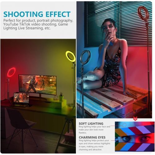 니워 [아마존베스트]Neewer Video Conference Lighting Kit for Zoom Call Meeting/Self Broadcasting/Remote Working/YouTube/TikTok Video/Live Streaming: 2-Pack 6-inch Dimmable LED Ring Light with Tripod S