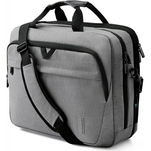  [아마존베스트]17.3 Inch Laptop Bag,BAGSMART Large Expandable Briefcase Business Travel Bag Computer Office Bag Shoulder Bag for Men Women Water Resistant Anti Theft Durable,Grey