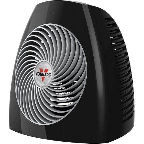 보네이도 Vornado MVH Vortex Heater with 3 Heat Settings, Adjustable Thermostat, Tip-Over Protection, Auto Safety Shut-Off System, Whole Room, Black