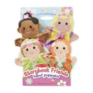 Melissa & Doug Storybook Friends Hand Puppets, Puppet Sets, Princess, Fairy, Mermaid, and Ballerina, Soft Plush Material, Set of 4, 14” H x 8.5” W x 2” L