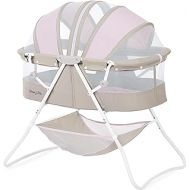 Dream On Me Karley Bassinet in Grey and Pink