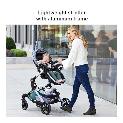 그라코 Graco Modes Nest Travel System, Includes Baby Stroller with Height Adjustable Reversible Seat, Pram Mode, Lightweight Aluminum Frame and SnugRide 35 Lite Elite Infant Car Seat, Norah